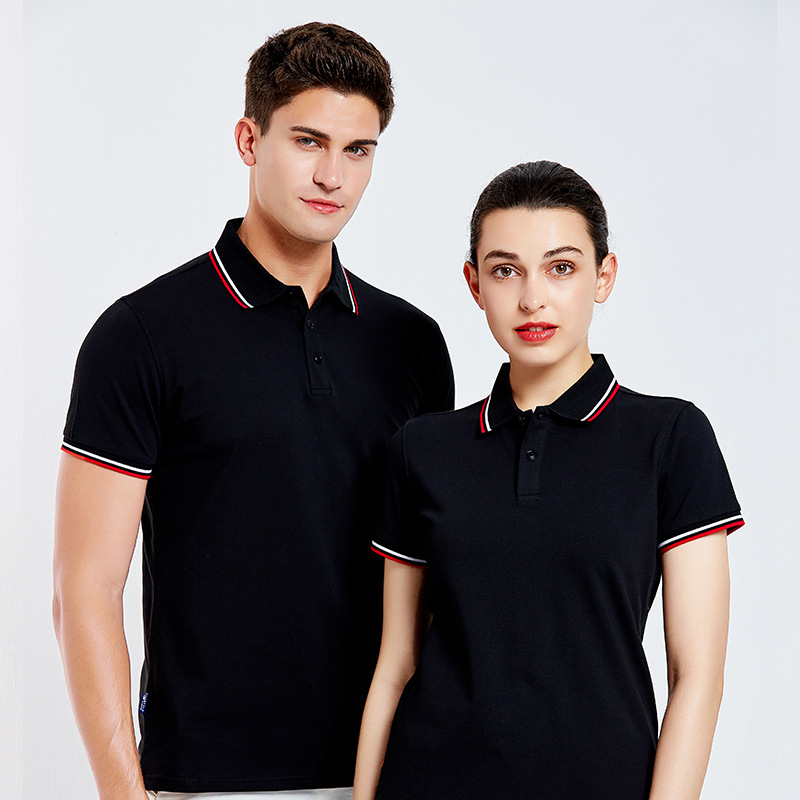 Polo衫定做男女同款條紋翻領(lǐng)Polo定制衡通服飾