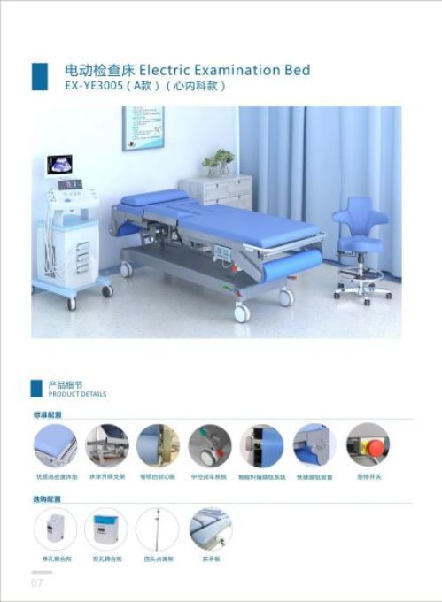 睿動電動檢查床遙控器控制，可左右側(cè)翻、電動升降，前后傾斜