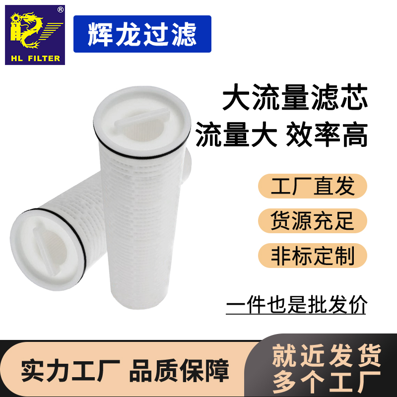 輝龍過濾大流量折疊濾芯保安過濾工業(yè)涂料電子生物制藥飲料生產(chǎn)