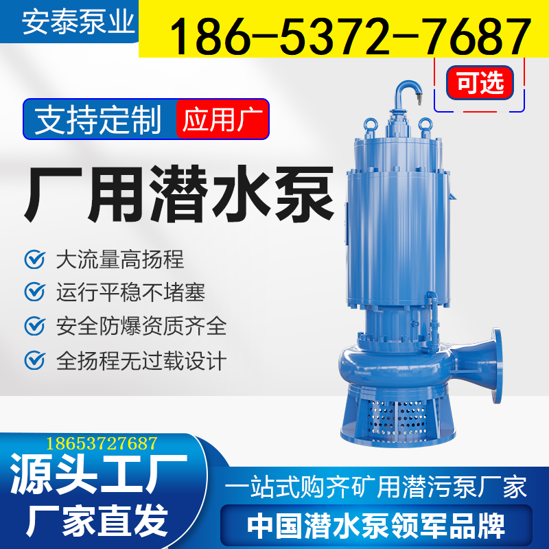安泰泵業(yè)WQB全系列BT4防爆級別潛水排污泵小功率輕便型隔爆型電泵