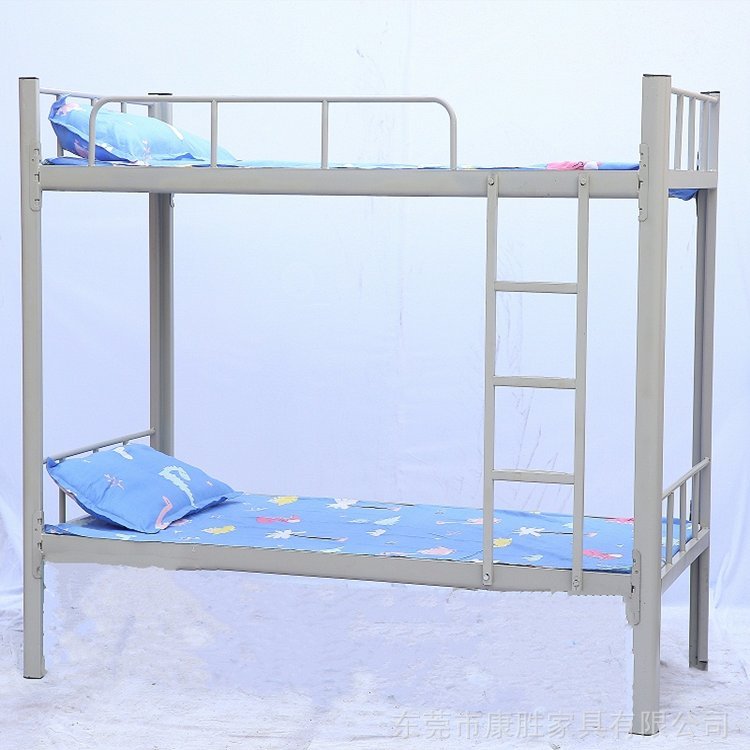 高中用學(xué)生上下鋪鐵床架加厚50圓管1.5MM員工宿舍雙層鐵床定做