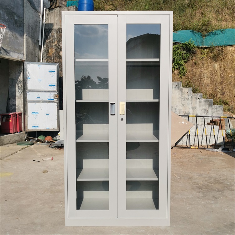 工廠文件柜鐵質(zhì)訂做玻璃推拉門大器械柜可活動(dòng)層板柜大良牌