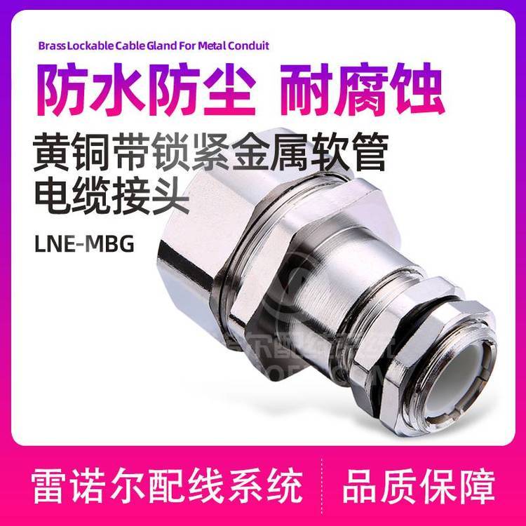 雷諾爾LNE-MBG帶鎖緊金屬軟管接頭，包塑管電纜葛蘭頭