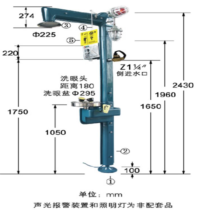 上海臺雄SAN-7201雙口臺式洗眼器SAN-7601CH電伴熱洗眼沖淋器
