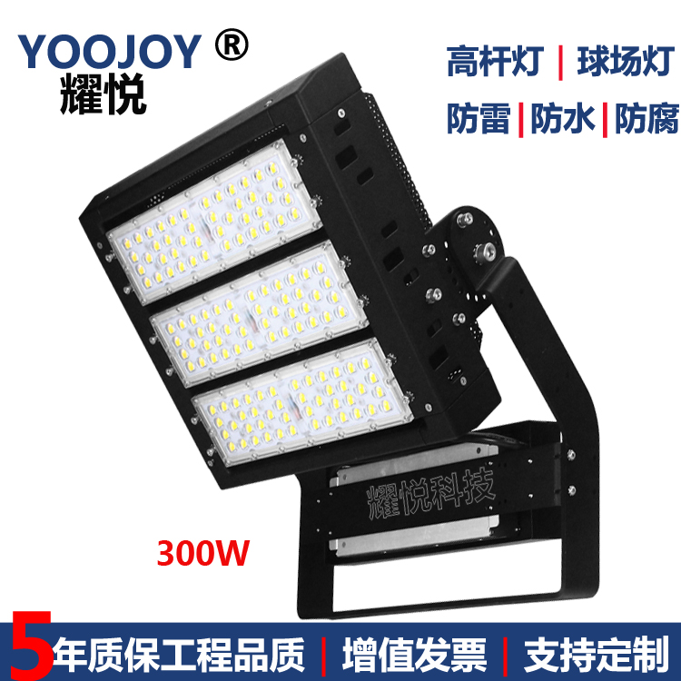 戶外300W投光燈400W體育館燈具500W無頻閃球場燈LED學校廣場高桿