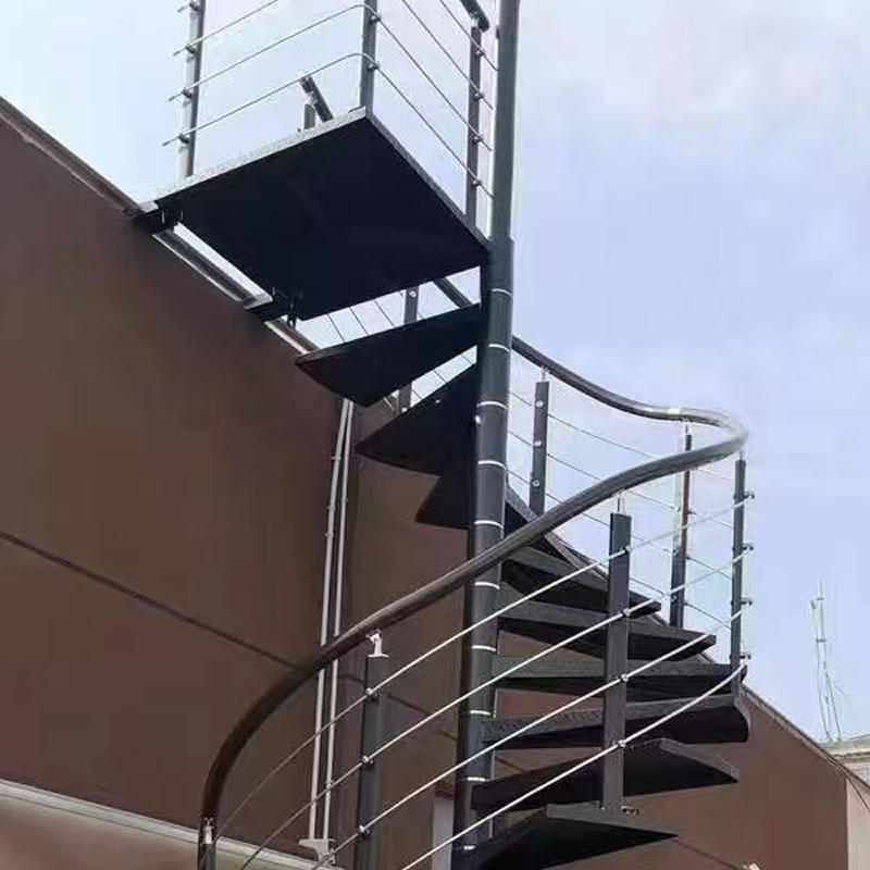 中柱旋轉(zhuǎn)樓梯自建房二層室外抗壓耐磨防滑螺旋型地下車庫停車場用