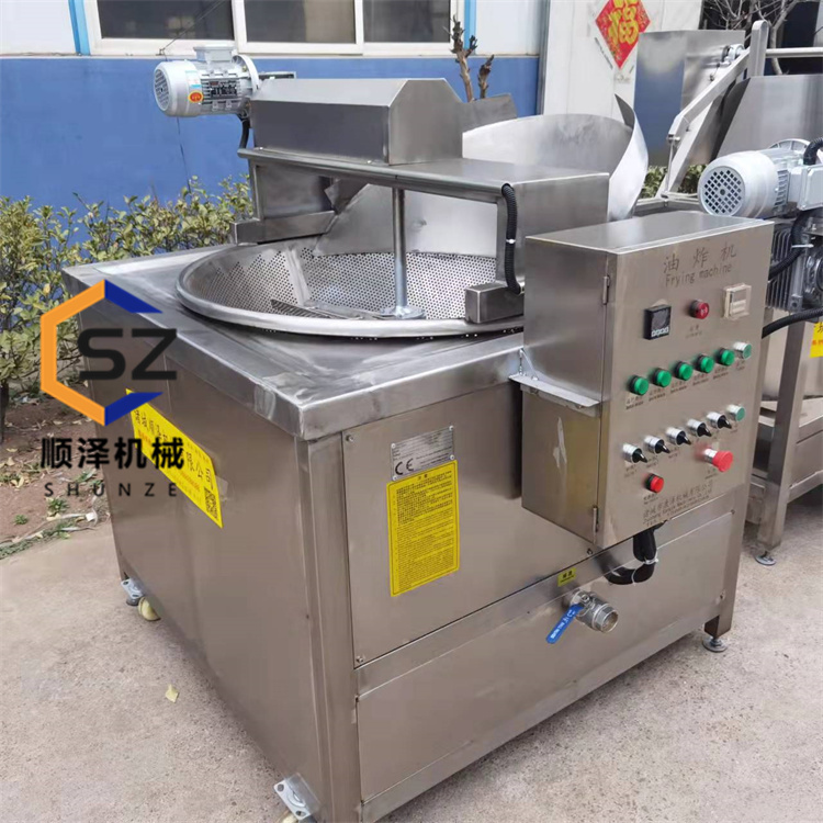 鲅魚塊魚皮油炸機電加熱小黃魚油炸鍋自動出料帶魚段油炸設備