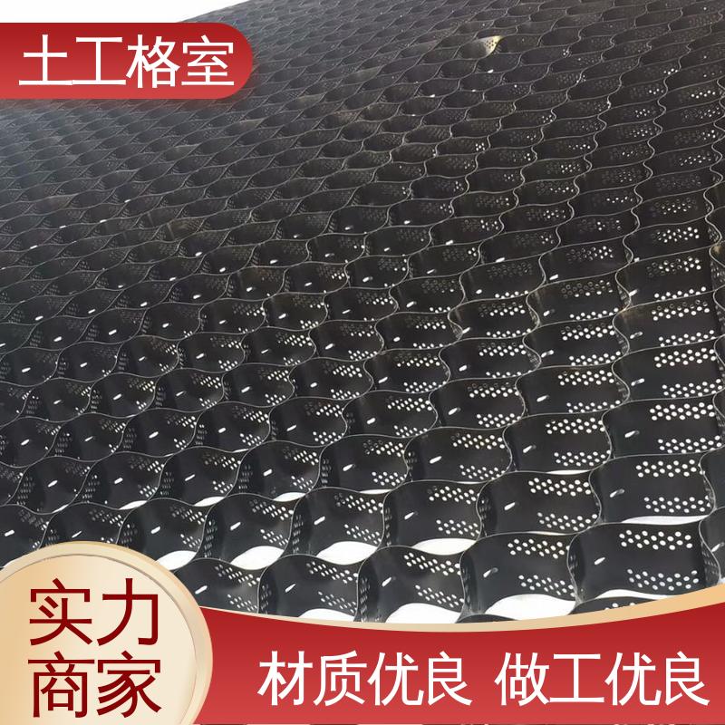 HDPE土工格室河道護(hù)坡綠化擋土墻用打孔壓花100-400型固土用