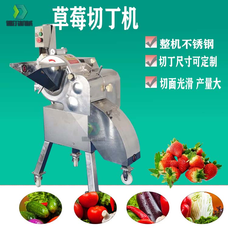 草莓切丁機(jī)水果切丁設(shè)備大蒜香菇切粒機(jī)器香菇蒜蓉醬設(shè)備德爾機(jī)械