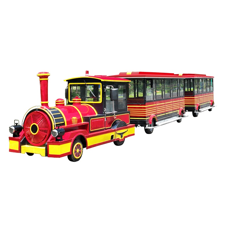 室外景區(qū)大型58座觀光小火車空調(diào)封閉式無軌火車游樂設備生產(chǎn)廠家