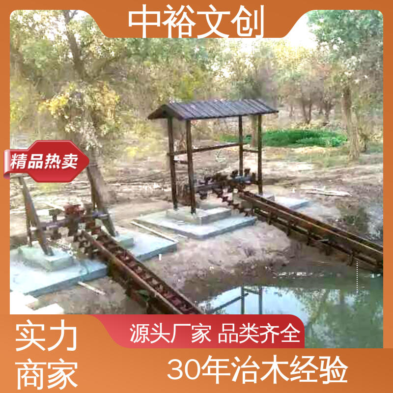 戶外木作景觀地標(biāo)建筑烏篷船獨輪車本地定做廠家預(yù)制設(shè)計