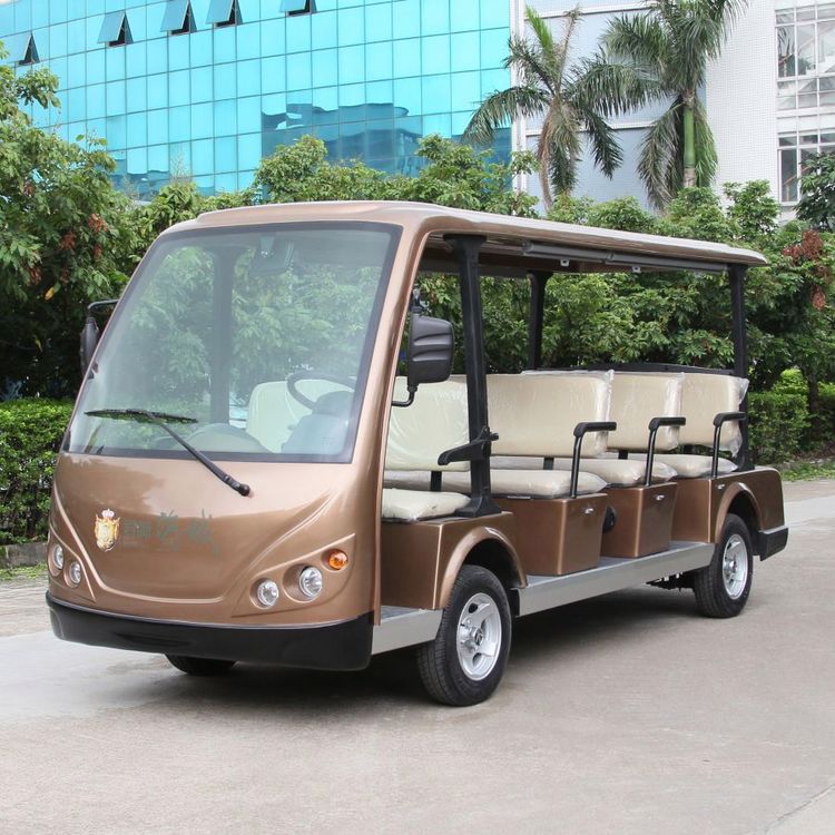 朗晴電動(dòng)觀光車(chē)-深香檳色旅游觀光車(chē)11座巡邏車(chē)酒店接待用車(chē)