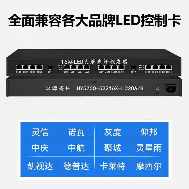 漢源高科16網(wǎng)口諾瓦卡萊特LED大屏光電轉(zhuǎn)換器一對設(shè)備帶1040萬點
